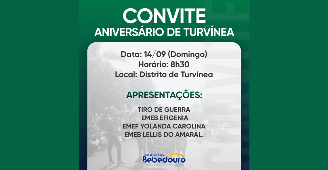 Distrito de Turvínea celebra aniversário com apresentações escolares e Tiro de Guerra